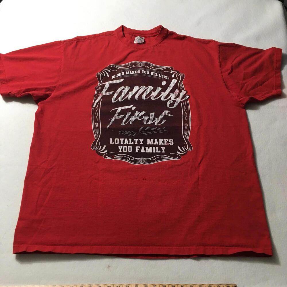 4XL Graphic T-shirt loyalty blood family Heavyweight red Shaka wear
